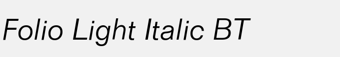 Folio Light Italic BT